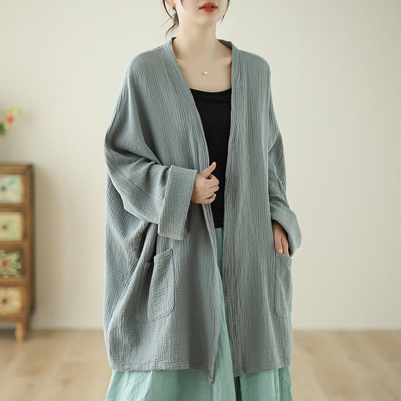 Buddha Stonesの無地長袖禅瞑想ジャケット（ポケット付き） - ダークシーグリーン - US12、 UK/AU16、 EU44 (XL) - image 0