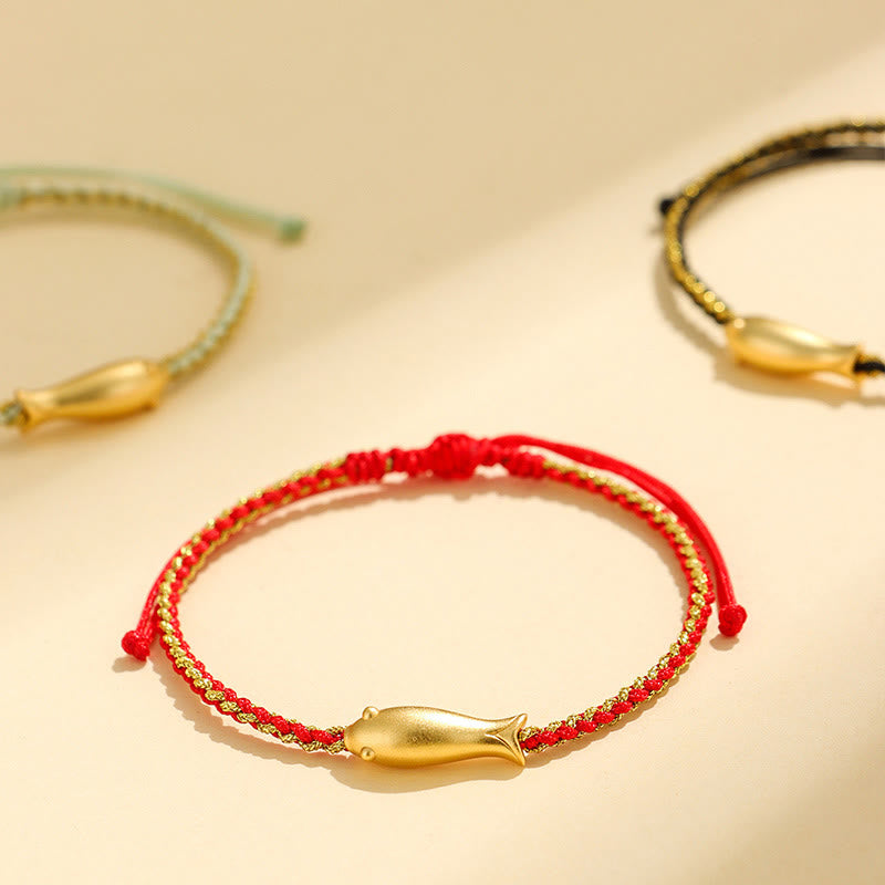 Buddha Stones999スターリングシルバー 幸運の鯉の守護ロープブレスレット - image 0