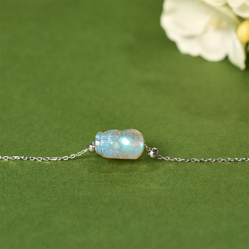 Buddha Stones 925スターリングシルバーPiXiuムーンストーン ヒーリングブレスレット - image 1