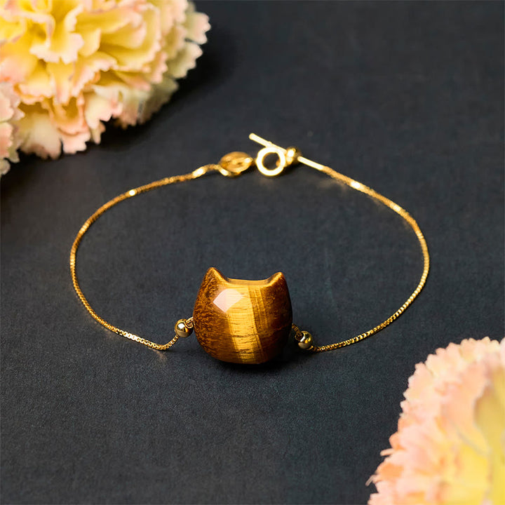 Buddha Stones925スターリングシルバー キャットタイガーアイ守護ブレスレット - image 2