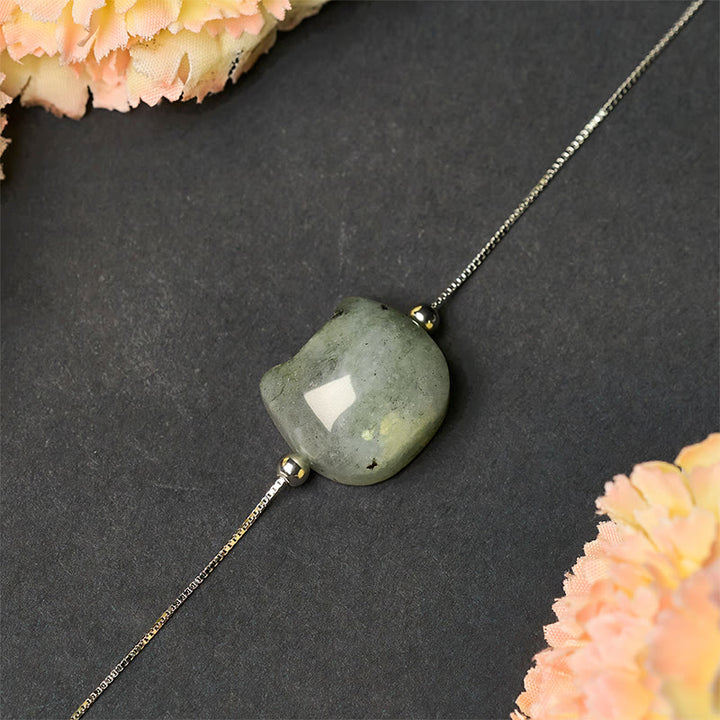 Buddha Stones 925スターリングシルバー 顔のない猫の頭 天然ラブラドライト ヒーリングブレスレット - image 3