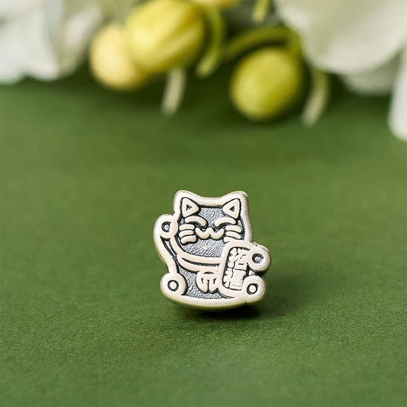 Buddha Stones999スターリングシルバー幸運繁栄の猫の守護 925スターリングシルバー チェーンネックレスペンダント - image 6