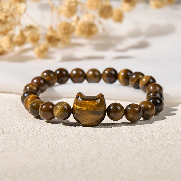 Buddha Stonesかわいい猫タイガーアイパワービーズブレスレット - image 2