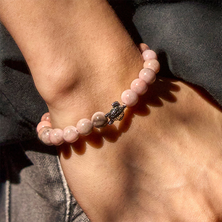 Buddha Stonesタートルデザインゼブラジャスパー守護ブレスレット - image 7