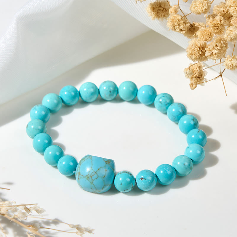 Buddha Stonesナチュラルキャットターコイズ パワービーズブレスレット - image 2
