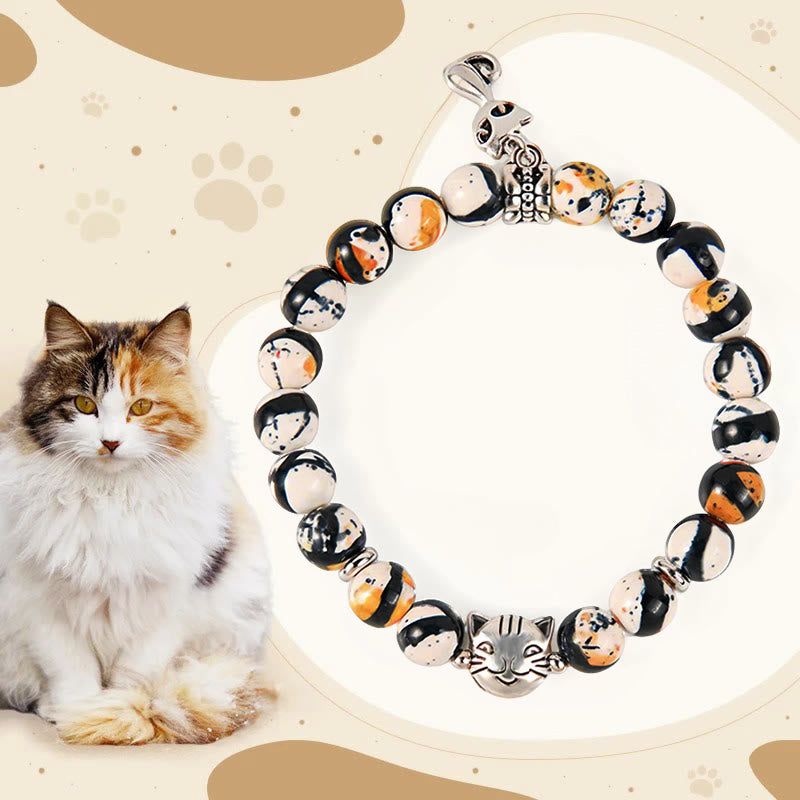 Buddha Stones三毛猫 天然石ビーズ 自信のブレスレット - 三毛猫（手首周り15～16cm） - image 1