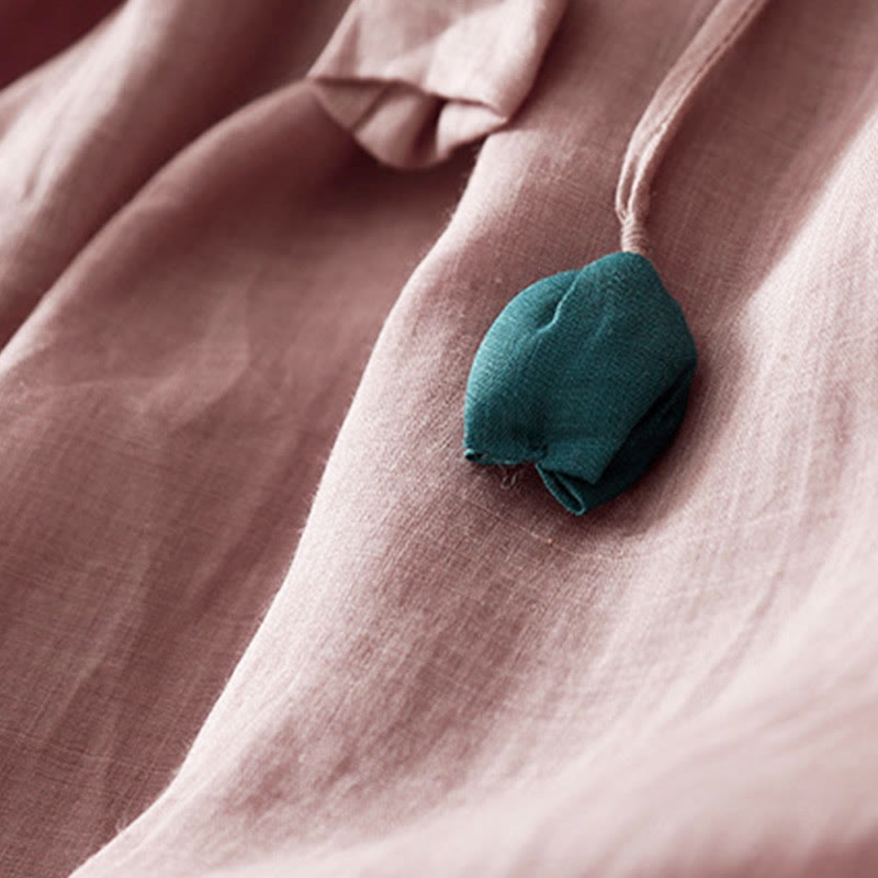 Buddha Stonesシンプルデザイン ドローストリング コットン レディース ワイドレッグパンツ ポケット付き - image 15