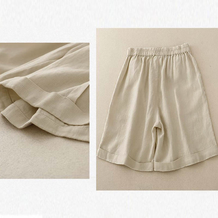 Buddha Stonesカジュアル 無地 レディース コットン ショートパンツ ポケット付き - image 10