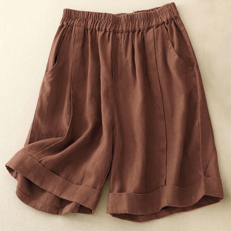 Buddha Stonesカジュアル 無地 レディース コットン ショートパンツ ポケット付き - image 17