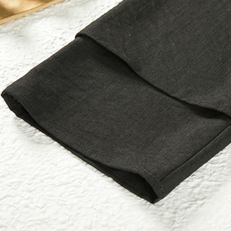 Buddha Stonesレースアップデザインオープンフロントジャケットメンズコットンリネン長袖着物 - image 5