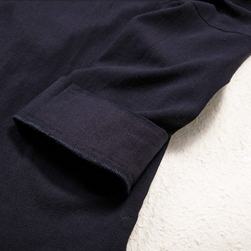 Buddha Stonesメンズ プレーンデザイン オープンフロントジャケット コットンリネン 長袖着物 - image 6