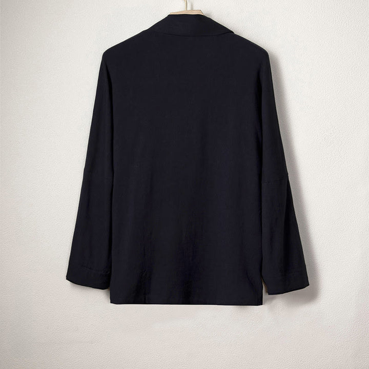 Buddha Stonesメンズ プレーンデザイン オープンフロントジャケット コットンリネン 長袖着物 - image 3