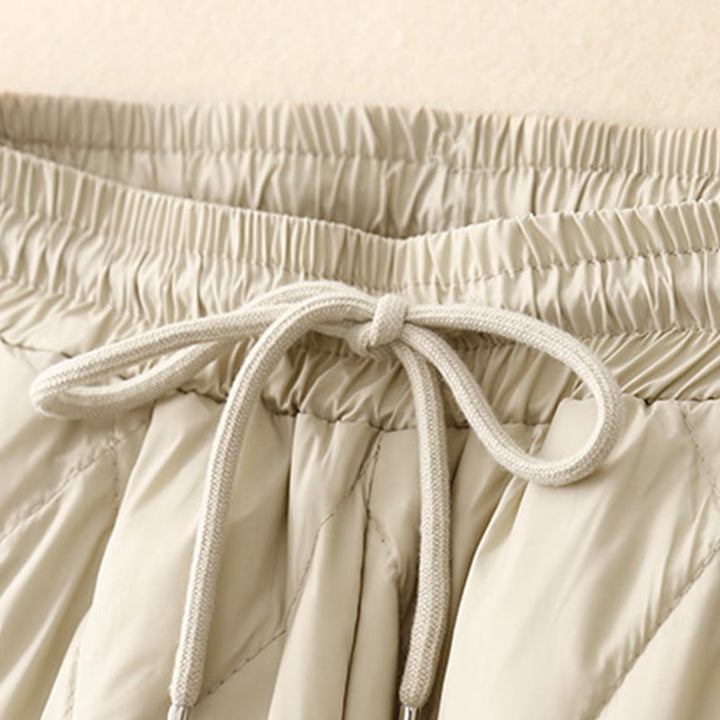 Buddha Stonesカジュアル ハイウエスト ドローストリングデザイン レディース ワイドレッグ コットンパンツ ポケット付き - image 9