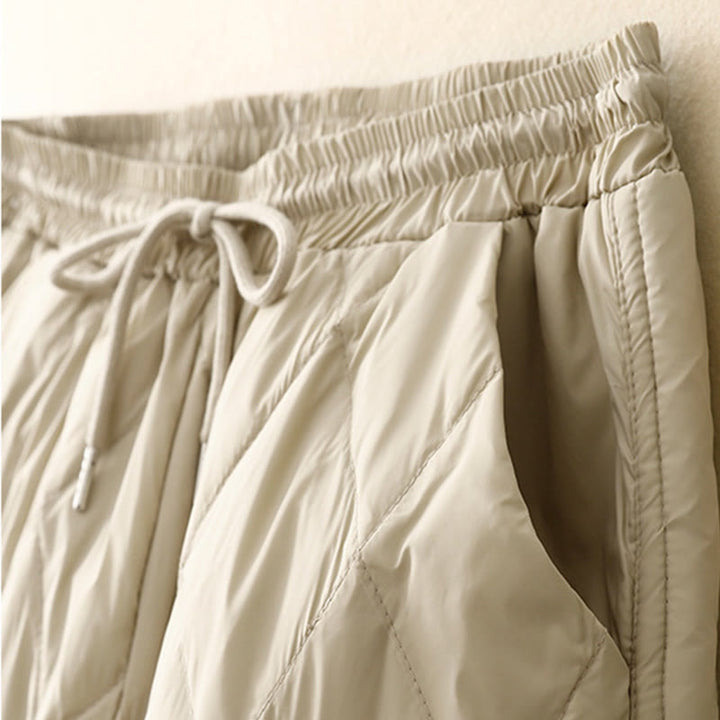 Buddha Stonesカジュアル ハイウエスト ドローストリングデザイン レディース ワイドレッグ コットンパンツ ポケット付き - image 10