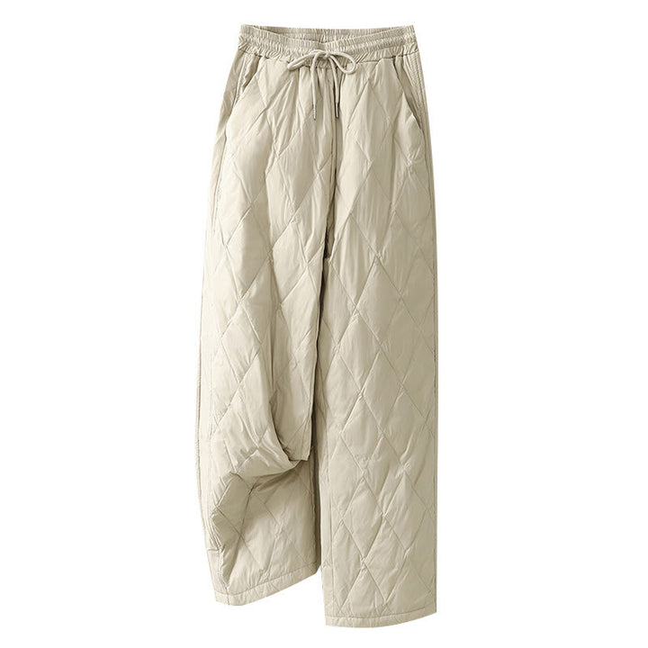 Buddha Stonesカジュアル ハイウエスト ドローストリングデザイン レディース ワイドレッグ コットンパンツ ポケット付き - image 14