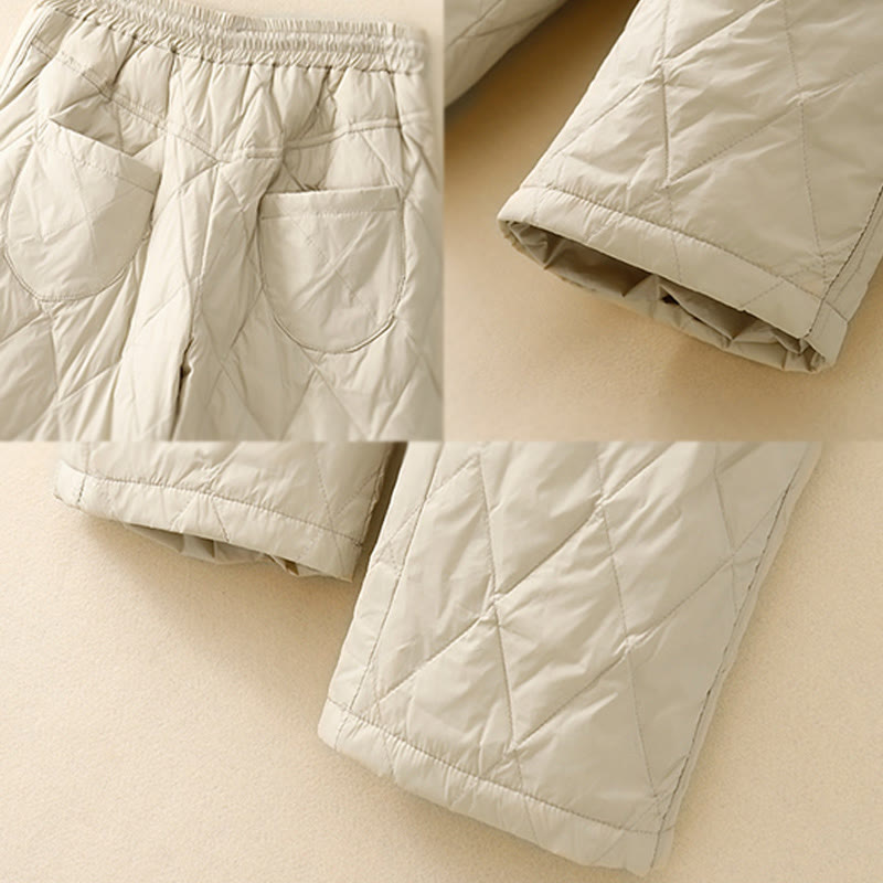 Buddha Stonesカジュアル ハイウエスト ドローストリングデザイン レディース ワイドレッグ コットンパンツ ポケット付き - image 13