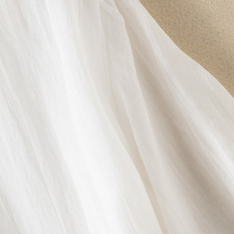 Buddha Stonesサマー Vネックデザイン ハーフスリーブ コットン ミディドレス - image 33