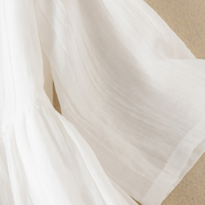 Buddha Stonesサマー Vネックデザイン ハーフスリーブ コットン ミディドレス - image 24