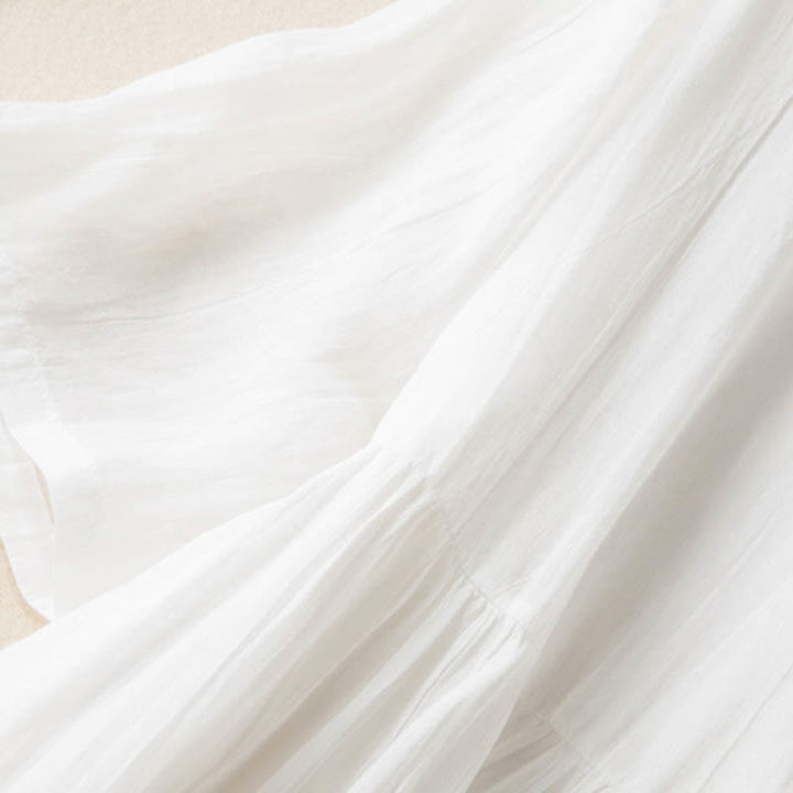 Buddha Stonesサマー Vネックデザイン ハーフスリーブ コットン ミディドレス - image 19