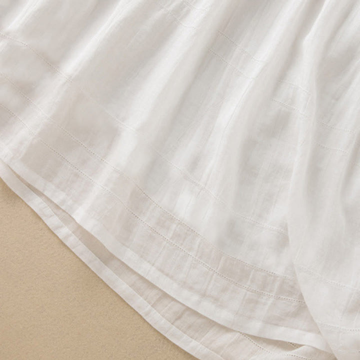 Buddha Stonesサマー Vネックデザイン ハーフスリーブ コットン ミディドレス - image 29