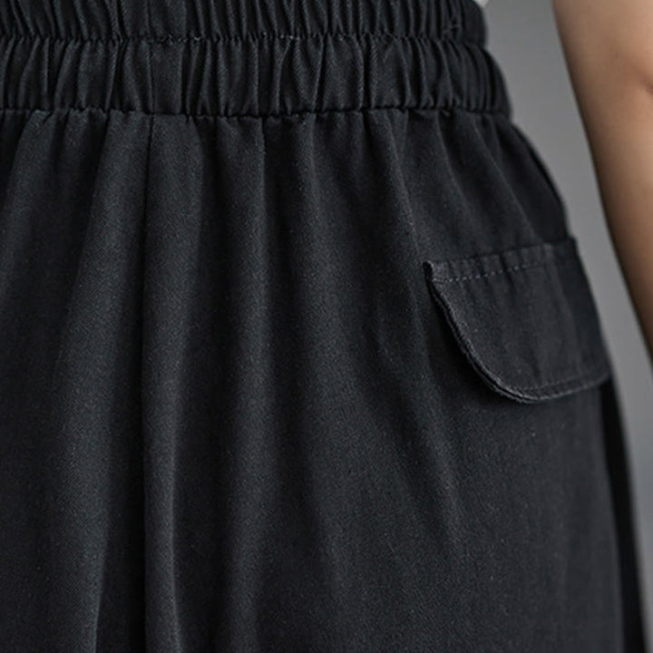 Buddha Stonesレトロ レッグオープニング スリットデザイン コットン レディース ワイドレッグパンツ ポケット付き - image 16