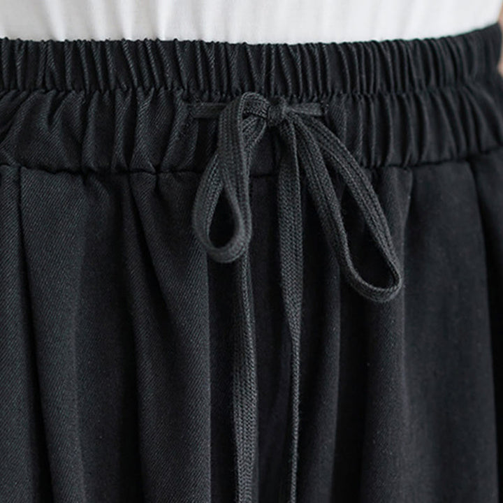 Buddha Stonesレトロ レッグオープニング スリットデザイン コットン レディース ワイドレッグパンツ ポケット付き - image 13