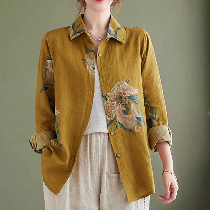 Buddha Stones文学芸術花柄コットン服 - image 11