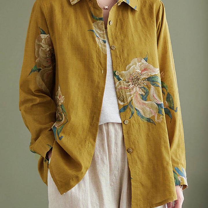 Buddha Stones文学芸術花柄コットン服 - image 3