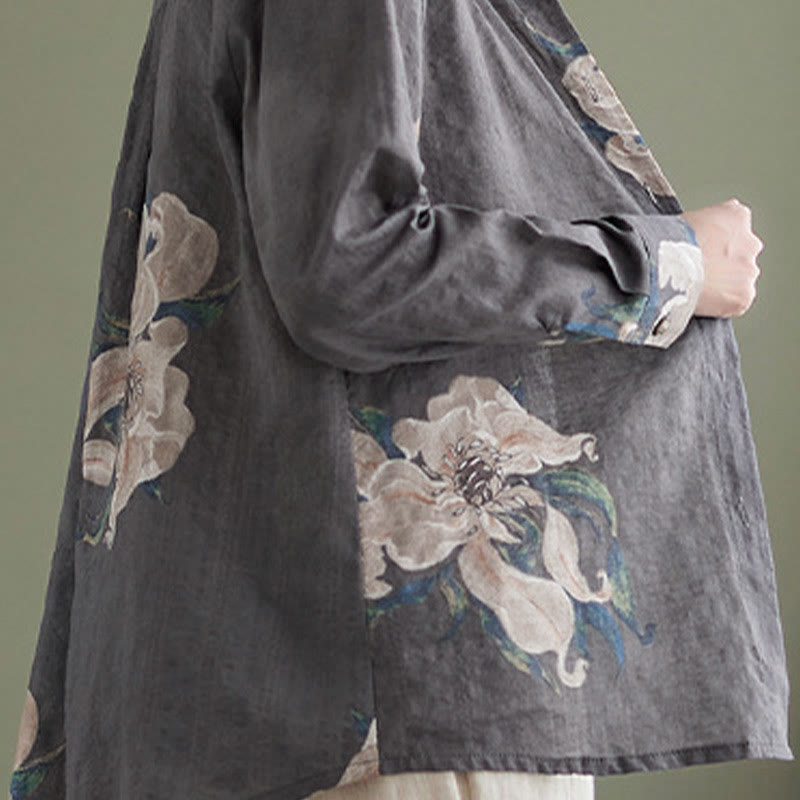 Buddha Stones文学芸術花柄コットン服 - image 29