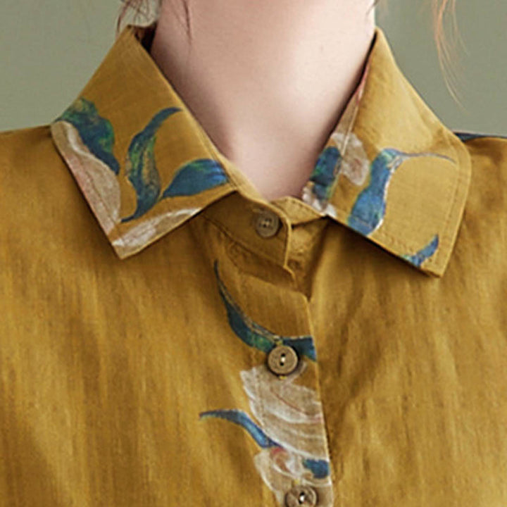 Buddha Stones文学芸術花柄コットン服 - image 17