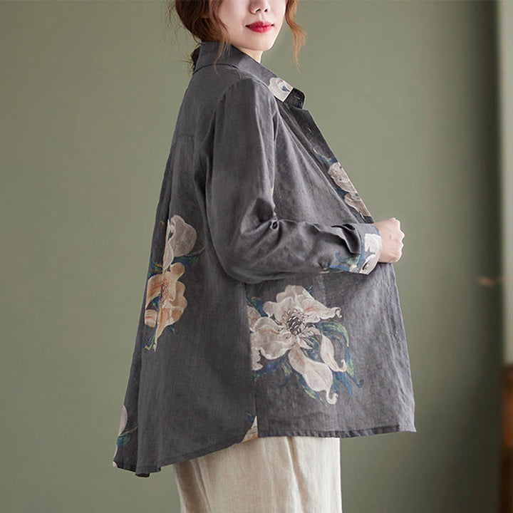 Buddha Stones文学芸術花柄コットン服 - image 21