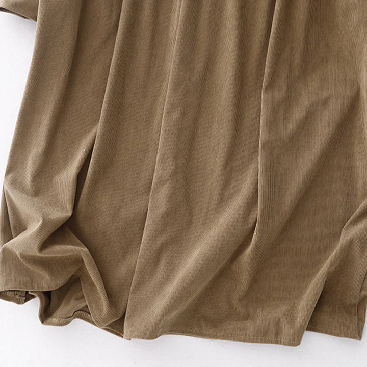 Buddha Stonesタンカラー コーデュロイ パフ ロングスリーブ ミディドレス - image 13