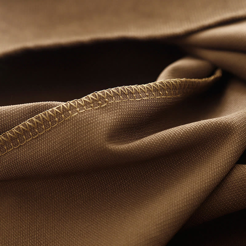 Buddha Stonesボタンデザインコーデュロイピーターパンカラーロングスリーブミディドレス（ポケット付き） - image 10