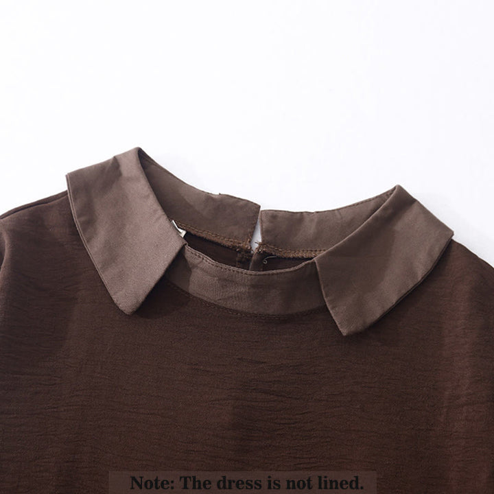 Buddha Stonesスプリングプレーンラペルロングスリーブミディドレス（ポケット付き） - image 1