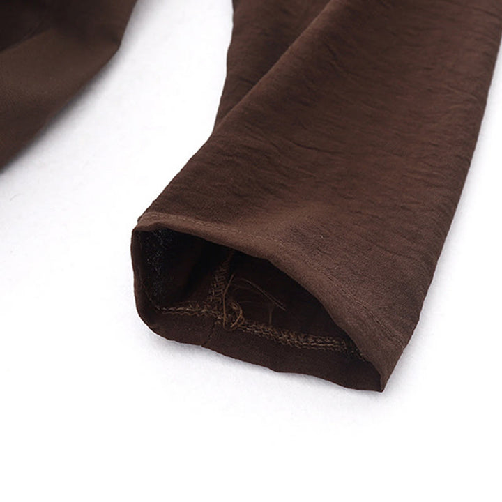 Buddha Stonesスプリングプレーンラペルロングスリーブミディドレス（ポケット付き） - image 4