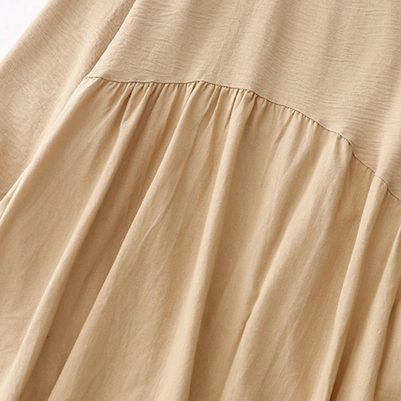 Buddha Stonesスプリングプレーンラペルロングスリーブミディドレス（ポケット付き） - image 13