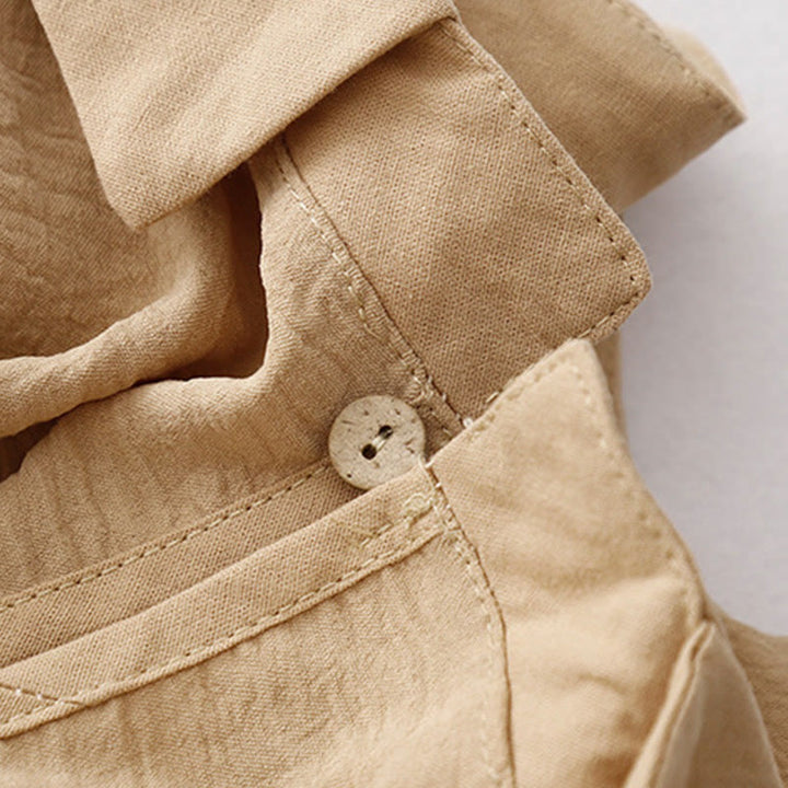 Buddha Stonesスプリングプレーンラペルロングスリーブミディドレス（ポケット付き） - image 11