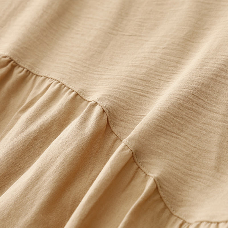 Buddha Stonesスプリングプレーンラペルロングスリーブミディドレス（ポケット付き） - image 12