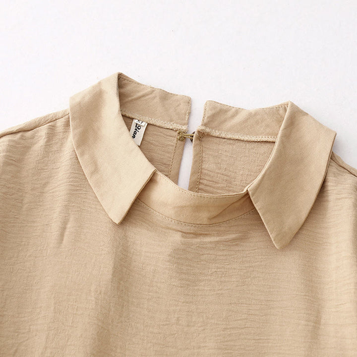 Buddha Stonesスプリングプレーンラペルロングスリーブミディドレス（ポケット付き） - image 9