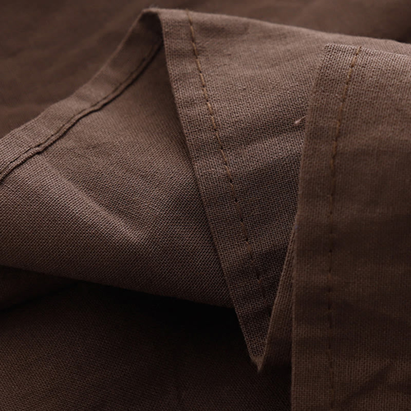 Buddha Stonesスプリングプレーンラペルロングスリーブミディドレス（ポケット付き） - image 5