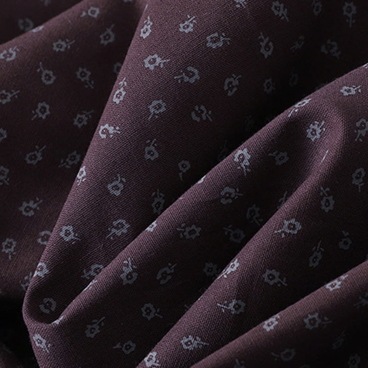 Buddha Stonesプリント花柄アコーディオンプリーツコットンリネン長袖ミディドレス（ポケット付き） - image 14