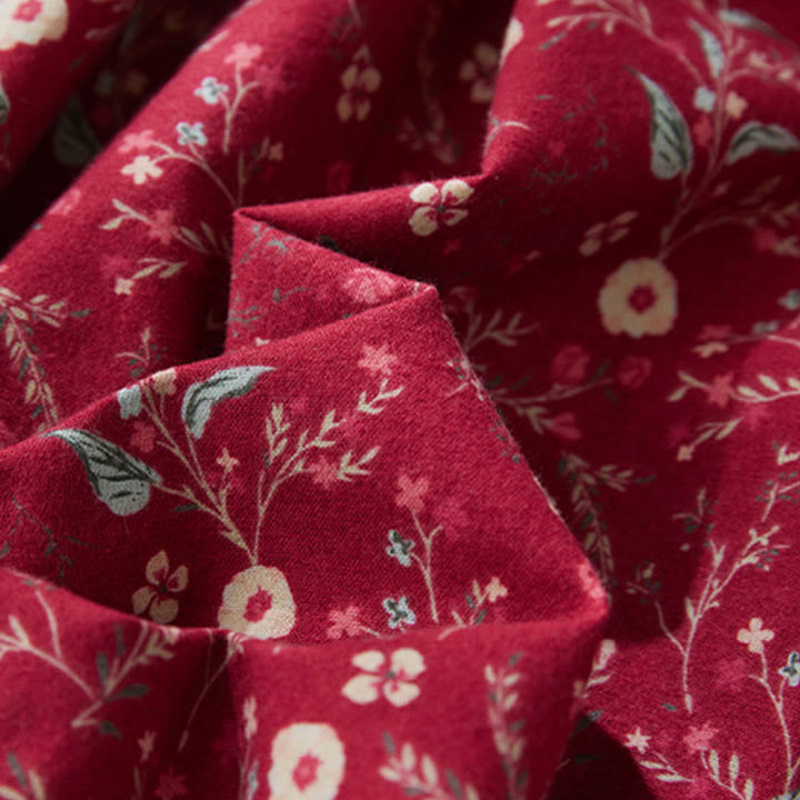 Buddha Stonesエスニックプリント 花柄 レースアップデザイン 長袖 コットンリネン ミディドレス - image 12