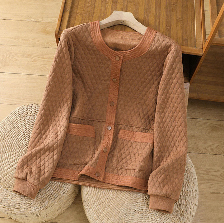 Buddha Stonesレトロプレーン レディース コットン 長袖ジャケット ポケット付き - チョコレート - US12、 UK/AU16、 EU44 (3XL) - image 21