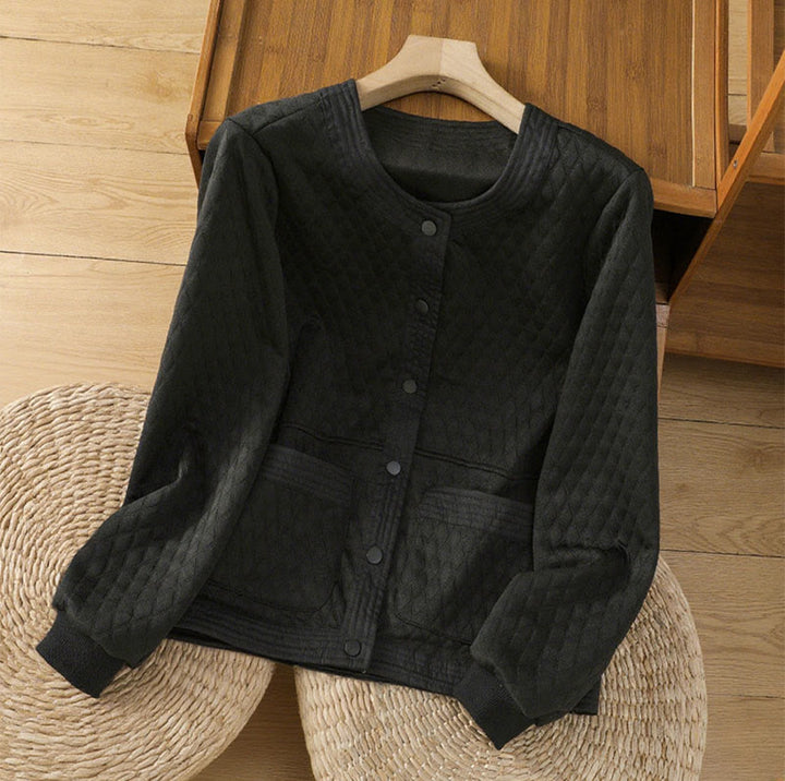 Buddha Stonesレトロプレーン レディース コットン 長袖ジャケット ポケット付き - 黒 - US12、 UK/AU16、 EU44 (3XL) - image 14