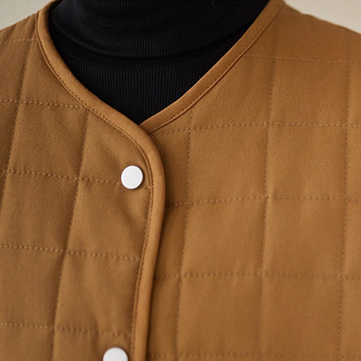 Buddha Stonesレトロ 無地 レディース 厚手コットン 長袖コート ジャケット ポケット付き - image 33