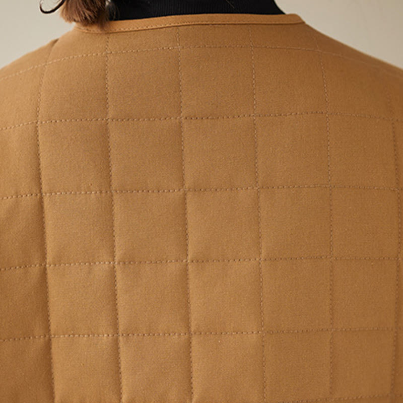 Buddha Stonesレトロ 無地 レディース 厚手コットン 長袖コート ジャケット ポケット付き - image 31