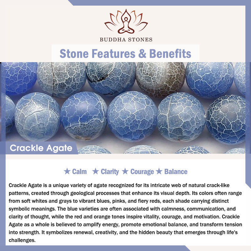 Buddha Stones天然石 ウミガメ ターコイズ クラックルアゲート 知恵のブレスレット - image 7