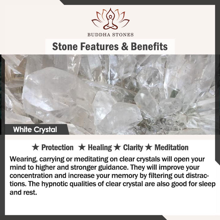 Buddha Stonesホワイトクリスタル ラズライト ヒーリング瞑想ネックレスペンダント - image 6