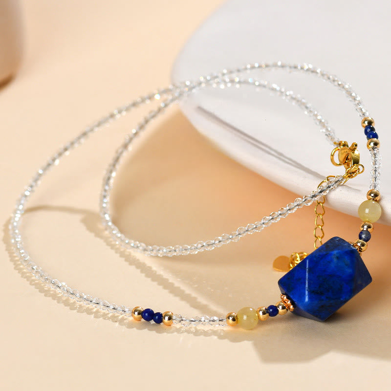 Buddha Stonesホワイトクリスタル ラズライト ヒーリング瞑想ネックレスペンダント - image 8