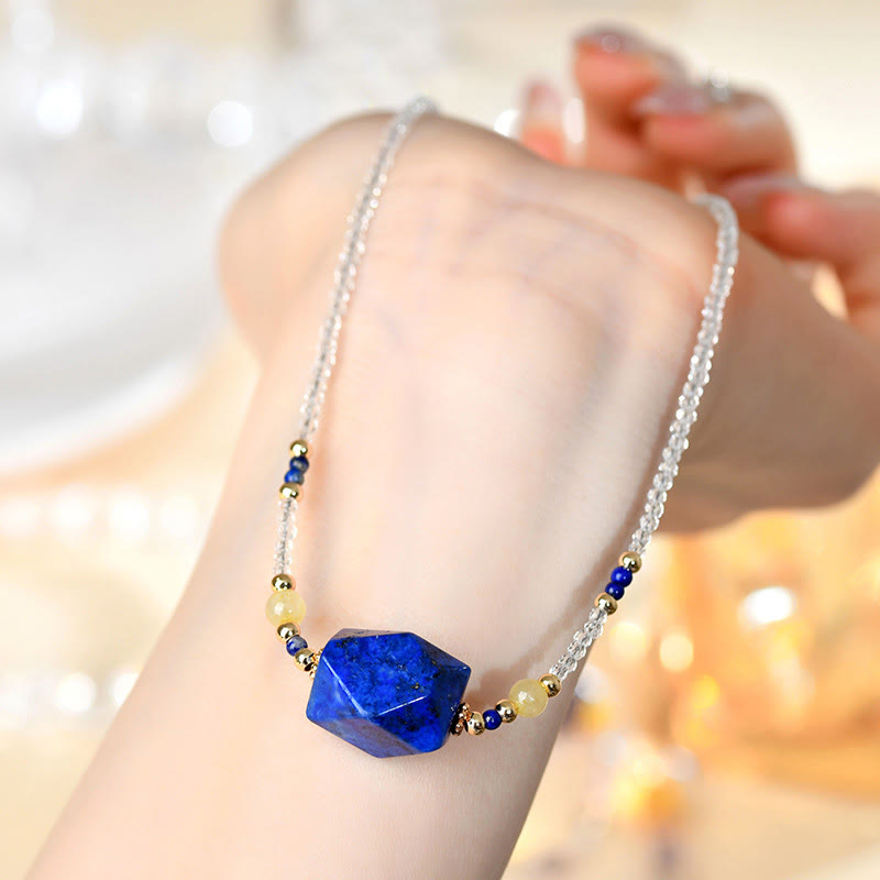Buddha Stonesホワイトクリスタル ラズライト ヒーリング瞑想ネックレスペンダント - image 4